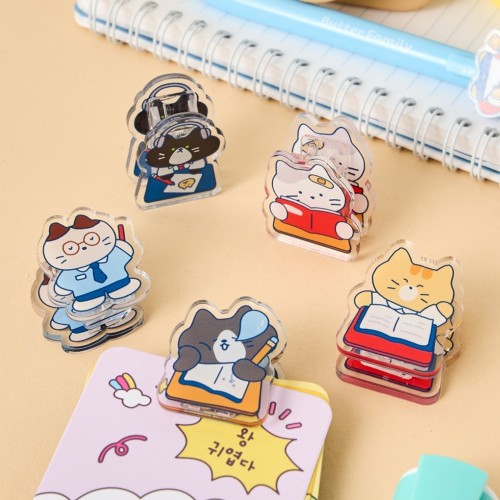 밀크캣 스쿨 아크릴 집게 5P SET_FM0525008