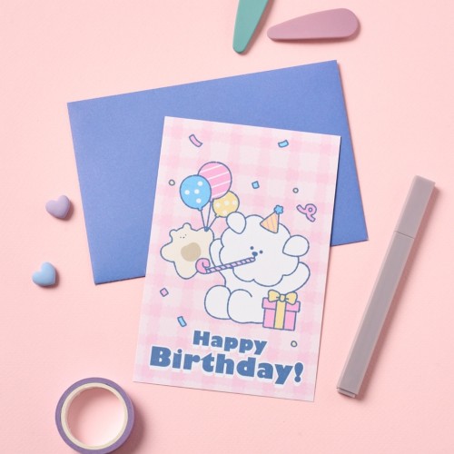 포유 멍솜이 사각카드 HAPPY BIRTHDAY_FM0425002
