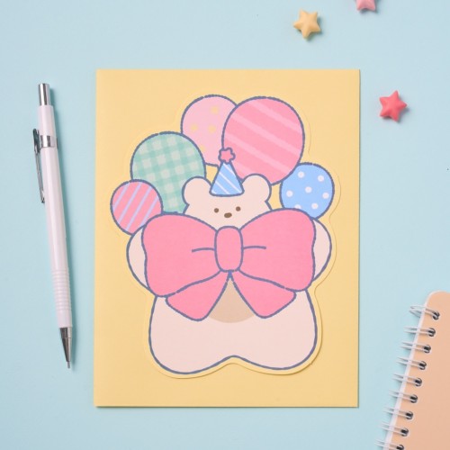 러블리 빅리본 버터곰 형태카드_FM0425007